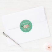Sticker Rond Aquarelle rose Floral Neo Mint Mariage (Enveloppe)