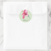 Sticker Rond Aquarelle rose Hibiscus (Sac)