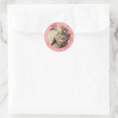 Sticker Rond Aquarelle rose Joyeux vacances Photo (Sac)