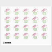 Sticker Rond Aquarelle rose Lily Gratitude (Feuille)