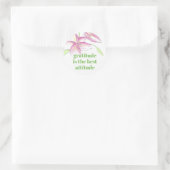 Sticker Rond Aquarelle rose Lily Gratitude (Sac)