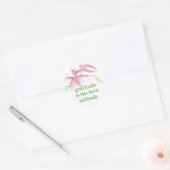 Sticker Rond Aquarelle rose Lily Gratitude (Enveloppe)
