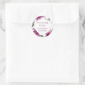 Sticker Rond Aquarelle rose Lily Merci Floral (Sac)