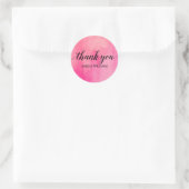 Sticker Rond Aquarelle rose Merci (Sac)