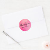 Sticker Rond Aquarelle rose Merci (Enveloppe)
