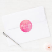 Sticker Rond Aquarelle rose Merci (Enveloppe)
