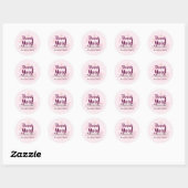 Sticker Rond Aquarelle rose Merci PME (Feuille)