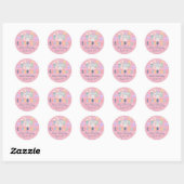 Sticker Rond Aquarelle rose mignonne Koala Merci d'anniversaire (Feuille)