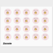Sticker Rond Aquarelle rose moderne Miel et savon de lait (Feuille)