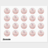 Sticker Rond Aquarelle rose mûre Papillon Mariage Merci (Feuille)