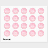Sticker Rond Aquarelle rose pâle Aimer & Merci Adresse de retou (Feuille)