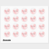 Sticker Rond Aquarelle rose pâle Coeur (Feuille)
