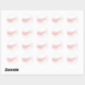 Sticker Rond Aquarelle rose pâle Feminine (Feuille)
