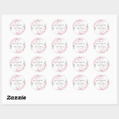 Sticker Rond Aquarelle rose pâle Mariage de verdure Florale (Feuille)