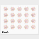 Sticker Rond Aquarelle rose pâle & Or moderne Géométrique Chic (Feuille)