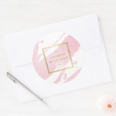 Sticker Rond Aquarelle rose pastel Abstraite (Enveloppe)