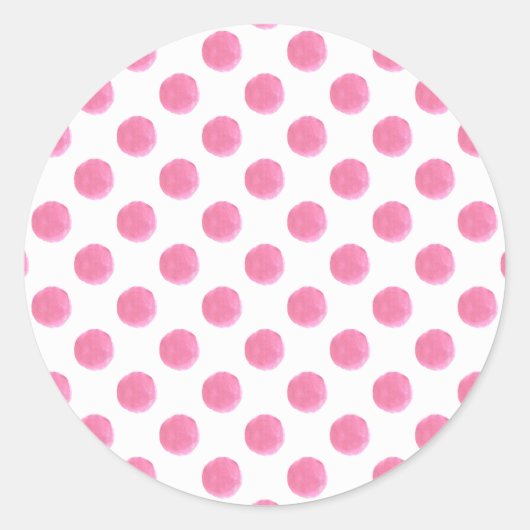 Sticker Rond aquarelle rose pois dotty design (Devant)