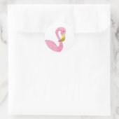 Sticker Rond Aquarelle rose Polka Flamant rose (Sac)