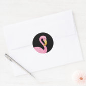 Sticker Rond Aquarelle rose Polka Flamant rose (Enveloppe)