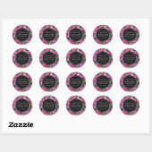 Sticker Rond Aquarelle rose rose | MERCI (Feuille)
