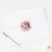 Sticker Rond Aquarelle rose rose rose Mariage en marbre (Enveloppe)