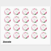 Sticker Rond Aquarelle rose Rustique Lotus Art Floral (Feuille)