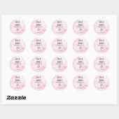 Sticker Rond Aquarelle rose Salon de beauté (Feuille)