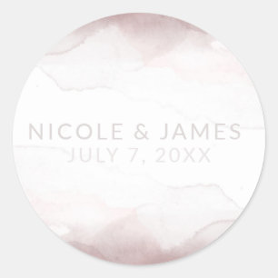 Sticker Rond Aquarelle rose vif Ultra Moderne Mariage chic