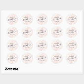 Sticker Rond Aquarelle rose x Bat mitzvah or (Feuille)