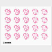 Sticker Rond Aquarelle rose XOXO (Feuille)