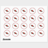 Sticker Rond Aquarelle Rouge (Feuille)