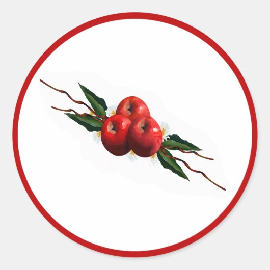 Sticker Rond Aquarelle Rouge (Devant)