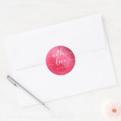 Sticker Rond Aquarelle rouge avec mariage (Enveloppe)