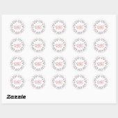 Sticker Rond Aquarelle rouge et verte Noël Holly Monogramme (Feuille)