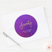 Sticker Rond Aquarelle rouge étoilée 70e anniversaire (Enveloppe)