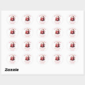 Sticker Rond Aquarelle rouge Festive Bombe de cacao chaud (Feuille)