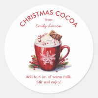 Aquarelle rouge Festive cacao chaud