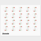 Sticker Rond Aquarelle rouge Fleurs Abstraites (Feuille)