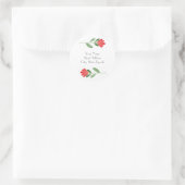 Sticker Rond Aquarelle rouge Fleurs Abstraites (Sac)