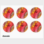 Sticker Rond Aquarelle rouge jaune (Feuille)