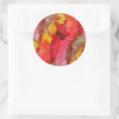 Sticker Rond Aquarelle rouge jaune (Sac)