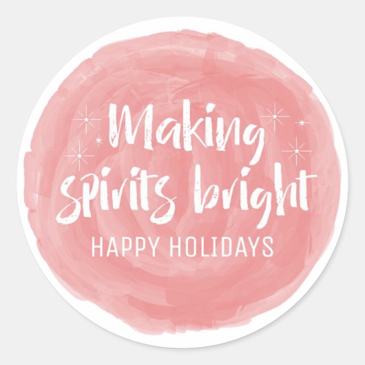 Sticker Rond Aquarelle rouge rendant les esprits brillants vaca (Devant)