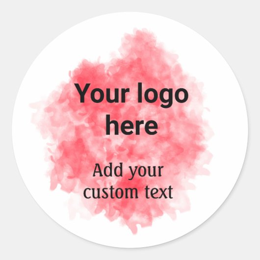 Sticker Rond Aquarelle rouge simple ajouter votre logo texte pe (Devant)