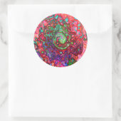 Sticker Rond Aquarelle Rouge Super Abstrait Retro Liquid Swirl (Sac)
