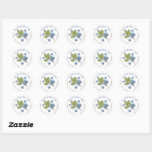 Sticker Rond Aquarelle rustique Blueberry Jam Classic Round (Feuille)