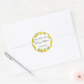 Sticker Rond Aquarelle rustique Citron Merci Favoriser (Enveloppe)