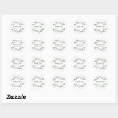 Sticker Rond Aquarelle Rustique Feuille Élégante Fête Mariage F (Feuille)