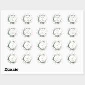 Sticker Rond Aquarelle rustique Mariage de serrure vert feuilla (Feuille)