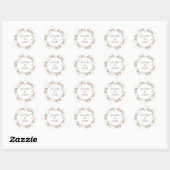 Sticker Rond Aquarelle Rustique Mariage Fleurs australiennes (Feuille)