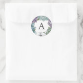 Sticker Rond Aquarelle rustique Succulents floraux Monogramme (Sac)